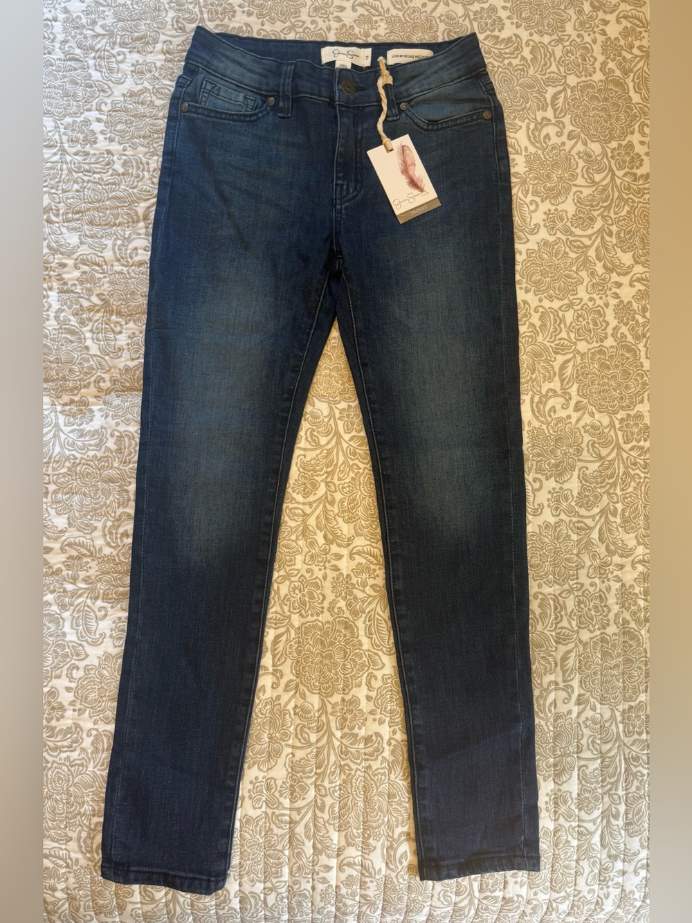 Jessica Simpson Jeans Kiss Me Skinny Rolled Cuff Convertible Mid Rise Girls Sz12